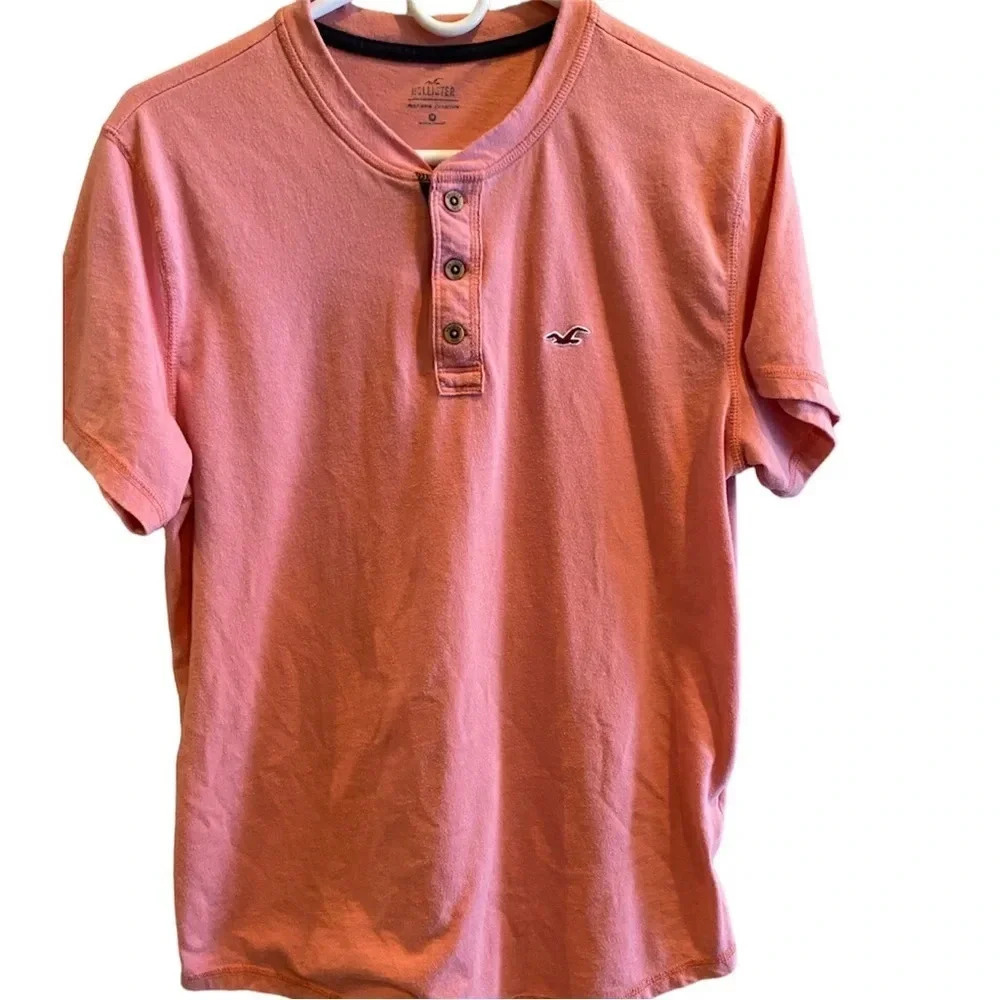 HOLLISTER MENS GUC PINK COTTON TOP TSHIRT TEE TSHIRTS BEACH SUMMER CASUAL SIZE M - Picture 3 of 5